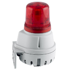 Combiné sonore 100dB avec feu LED 10-30Vdc fixe optique Orange IP65-Lire la description