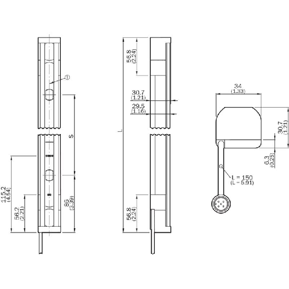 Barrière sécurité T4 (R) 3fx Rés=400mm P=17m IP65,IP67 M12 5P Barrière sécurité T4 (R) 3fx Rés=400mm P=17m IP65,IP67 M12 5P-Lire la description