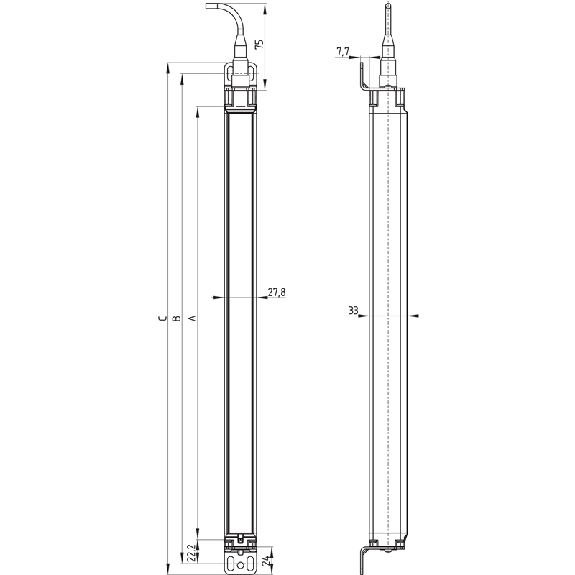Barrière sécurité T4 H=0730mm Rés=14mm P=0,3-7m Barrière sécurité T4 H=0730mm Rés=14mm P=0,3-7m-Lire la description