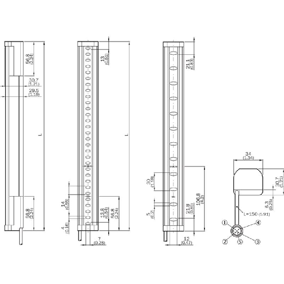 Barrière sécurité T2 (R) H=0900mm Rés=30mm P=15m IP67 Barrière sécurité T2 (R) H=0900mm Rés=30mm P=15m IP67-Lire la description