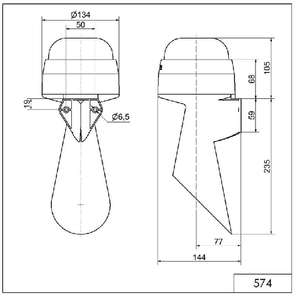 Avertisseur de signal. WM continu 108dB 10-48VAC/DC IP65 Ø134mm GRIS-Lire la description