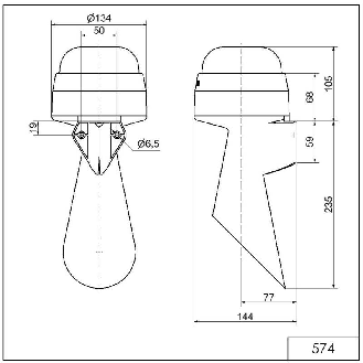 Avertisseur de signal. WM continu 108dB 10-48VAC/DC IP65 Ø134mm GRIS-Lire la description
