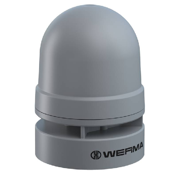 Mini Sounder continu/pulsé 95dB 24VAC/DC IP66 Ø62mm GRIS-Lire la description