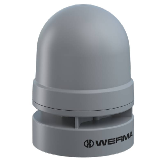 Mini Sounder continu/pulsé 95dB 24VAC/DC IP66 Ø62mm GRIS-Lire la description