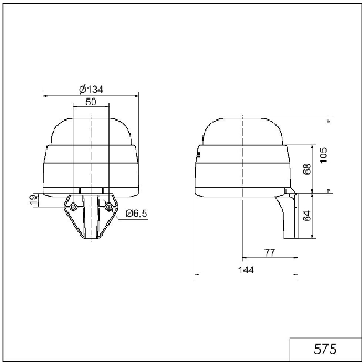 Avertisseur de signal. WM continu 108dB 24VAC/DC Ø134mm IP65 GRIS-Lire la description