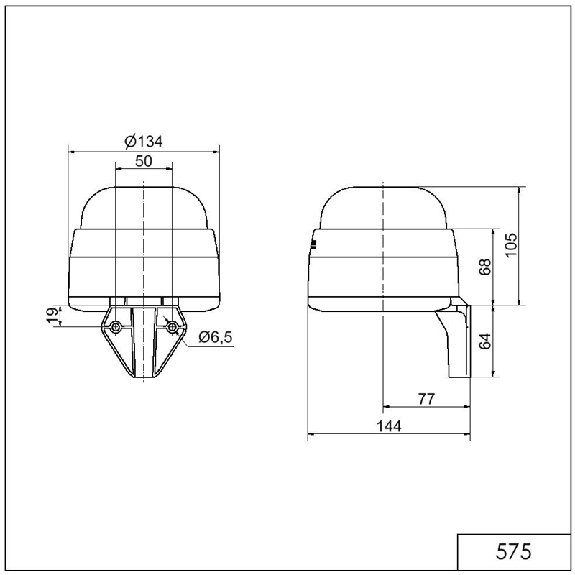 Avertisseur de signal. WM continu 108dB 24VAC/DC Ø134mm IP65 GRIS-Lire la description
