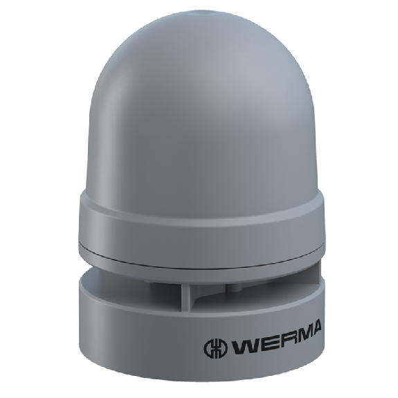 Mini Sounder continu/pulsé 95dB 115-230VAC IP66 Ø62mm GRIS-Lire la description