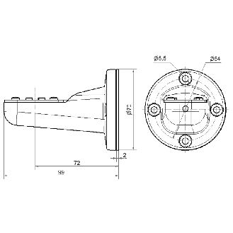 Équerre pour montage unilatéral BK Type 4X pour série eSIGN-Lire la description