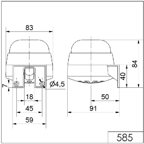 Avertiseur de signal. WM continu 98db 24VAC/DC IP65 Ø83mm GRIS-Lire la description