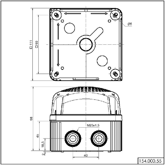 Avertisseur vocal enregistrable 110dB WM 24Vdc IP65 NOIR-Lire la description