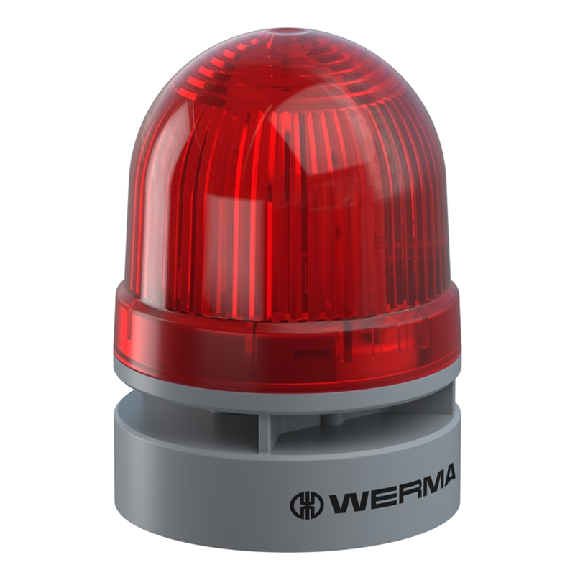 Mini TwinLIGHT Combi 95dB 115-230VAC ROUGE IP66 Ø62mm GRIS-Lire la description