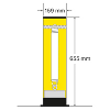 Poteau de protection Swing 155x655 Ep=4,5mm Finition G+P Jaune