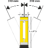 Poteau de protection Swing 155x655 Ep=4,5mm Finition G+P Jaune