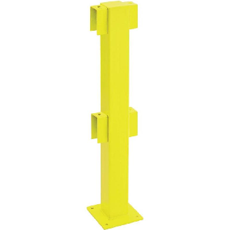 Poteau fixe central Morion Ht 1000x100x100mm Finition P, Jaune-Lire la description