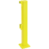 Poteau fixe 1.000 mm, jaune, avec platine 200x200x10mm Extrémité G+P