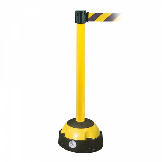 Potelets de balisage à sangle MORION noir/jaune-Lire la description