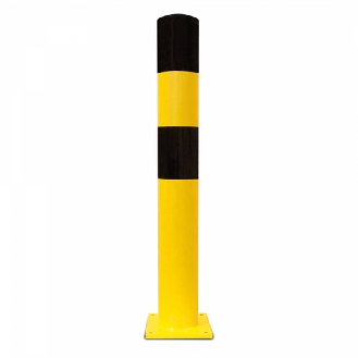 Poteau de protection Morion S 90x1200. Epaisseur 3.6 mm, noir/jaune-Lire la description