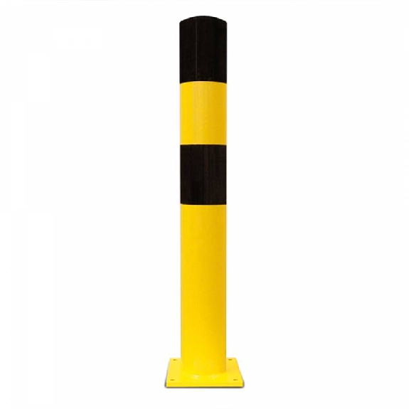 Poteau de protection Morion S 90x1200. Epaisseur 3.6 mm, noir/jaune-Lire la description