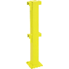 Poteau fixe 1.000 mm, jaune, avec platine 200x200x10mm Milieu G+P