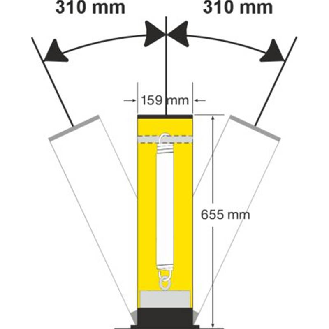 Poteau de protection Swing 155x655mm Epaisseur 4.5 mm-Lire la description