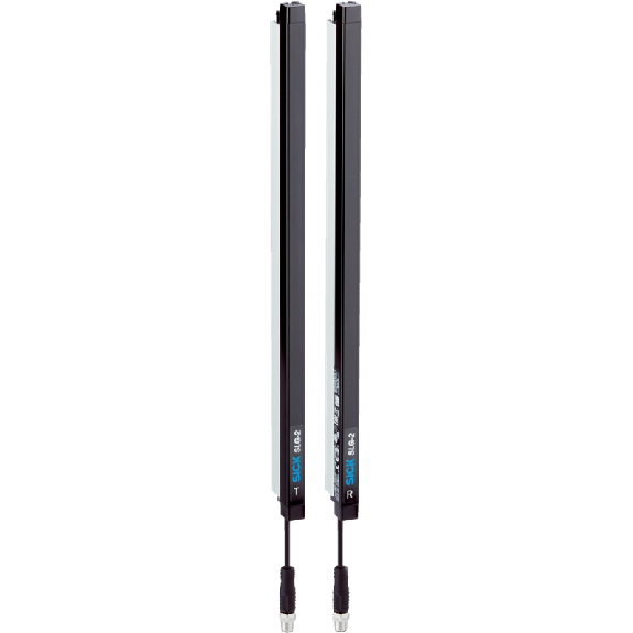 Rideau optique H=0300mm Rés=10mm P=3,5m PNP/NPN (x2) / M08 4P+C0.15m Rideau optique H=0300mm Rés=10mm P=3,5m PNP/NPN (x2) / M08 4P+C0.15m-Lire la description