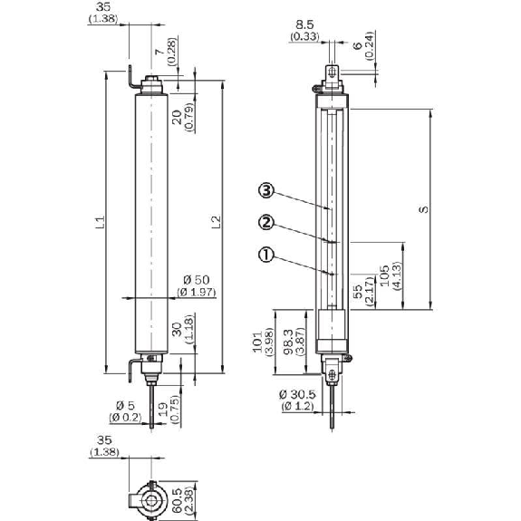 Barrière sécurité T4 (R) H=0900mm Rés=30mm P=12,5m IP69K câble 15m Barrière sécurité T4 (R) H=0900mm Rés=30mm P=12,5m IP69K câble 15m-Lire la description