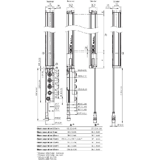 Rideau optique H=0295mm Rés=2,5mm P=2m PNP/NPN PROFINET-Lire la description