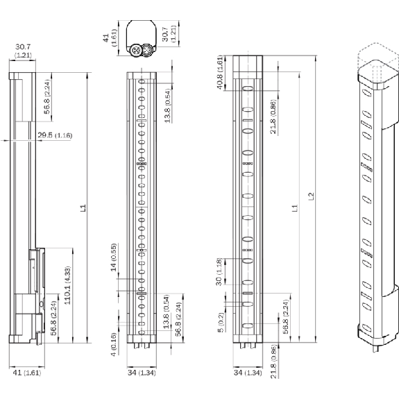 Barrière sécurité T4 (R) H=1500mm Rés=30mm P=30m LED Barrière sécurité T4 (R) H=1500mm Rés=30mm P=30m LED-Lire la description