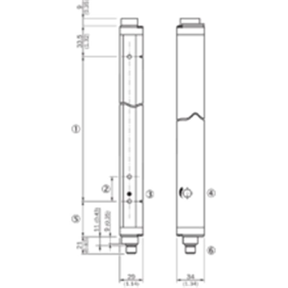 Rideau optique Eco-line H=0450mm Rés=30mm P=2m 2xPNP / M12 4P Rideau optique Eco-line H=0450mm Rés=30mm P=2m 2xPNP / M12 4P-Lire la description