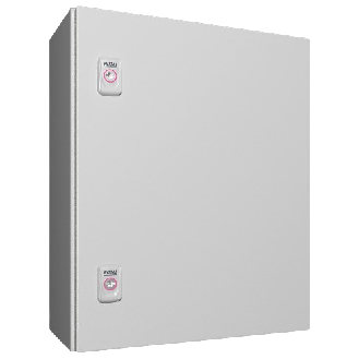 AX Coffret électrique, LHP : 400x500x210 mm, en tôle d'acier, avec plaque de montage, à une porte, deux serrures à came-Lire la description