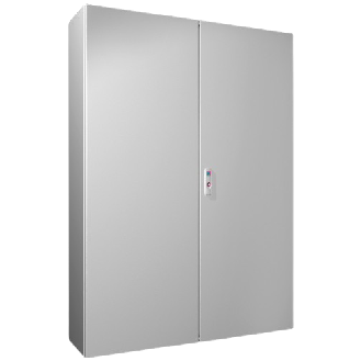 AX Coffret électrique, LHP : 1000x1400x300 mm, en tôle d'acier, avec plaque de montage, à deux portes, avec système de verrouillage à 3 points-Lire la description