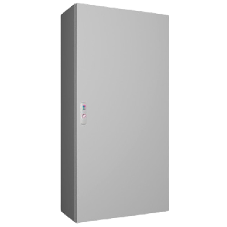 AX Coffret électrique, LHP : 600x1200x300 mm, en tôle d'acier, avec plaque de montage, à une porte, avec système de verrouillage à 3 points-Lire la description