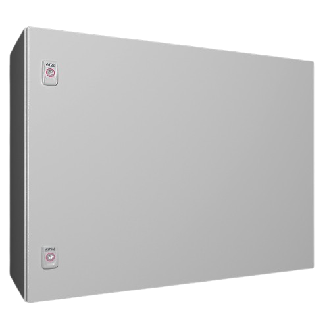 Coffret électrique AX, LHP : 800x600x300 mm, en tôle d'acier, avec plaque de montage, à une porte, deux serrures à came-Lire la description