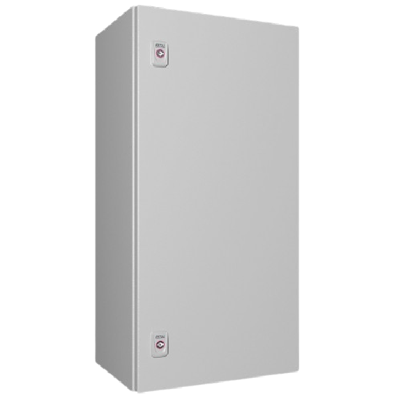 Coffret électrique AX, LHP : 400x800x300 mm, en tôle d'acier, avec plaque de montage Coffret électrique AX, LHP : 400x800x300 mm, en tôle d'acier, avec plaque de montage-Lire la description