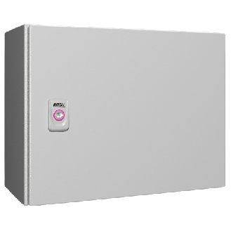AX Coffret électrique, LHP : 380x300x210 mm, en tôle d'acier, avec plaque de montage, à une porte, une serrure à came-Lire la description