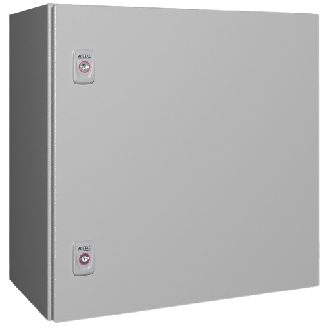 AX Coffret électrique, LHP : 500x500x300 mm, en tôle d'acier, avec plaque de montage, à une porte, deux serrures à came-Lire la description
