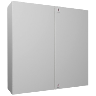 AX Coffret électrique, LHP : 1000x1000x300 mm, en tôle d'acier, avec plaque de montage, à deux portes, deux serrures à came-Lire la description