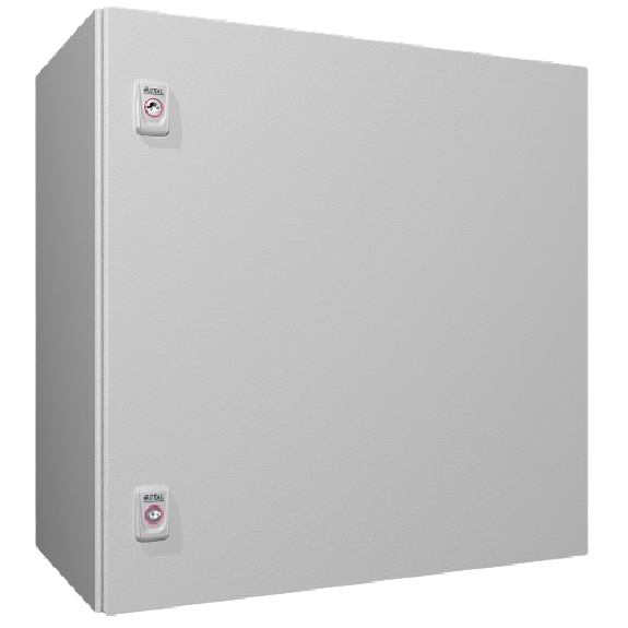 Coffret électrique AX, LHP : 600x600x350 mm, en tôle d'acier, avec plaque de montage, à une porte, deux serrures à came Coffret électrique AX, LHP : 600x600x350 mm, en tôle d'acier, avec plaque de montage, à une porte, deux serrures à came-Lire la description
