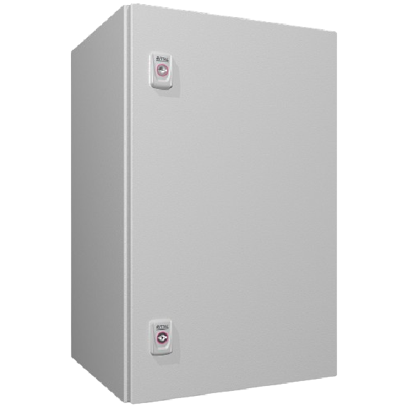 Coffret électrique AX, LHP : 380x600x350 mm, en tôle d'acier, avec plaque de montage, à une porte, deux serrures à came Coffret électrique AX, LHP : 380x600x350 mm, en tôle d'acier, avec plaque de montage, à une porte, deux serrures à came-Lire la description