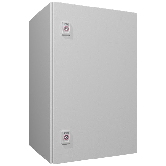 Coffret électrique AX, LHP : 380x600x350 mm, en tôle d'acier, avec plaque de montage, à une porte, deux serrures à came-Lire la description