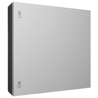 Coffret électrique AX, LHP : 760x760x210 mm, en tôle d'acier, avec plaque de montage, à une porte, deux serrures à came-Lire la description