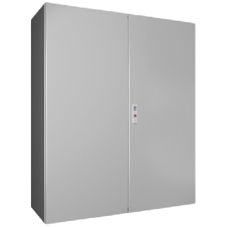 AX Coffret électrique, LHP : 1000x1200x400 mm, en tôle d'acier, avec plaque de montage, à deux portes, avec système de verrouillage à 3 points-Lire la description