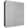 AX Coffret électrique, LHP : 1000x1200x400 mm, en tôle d'acier, avec plaque de montage, à deux portes, avec système de verrouillage à 3 points