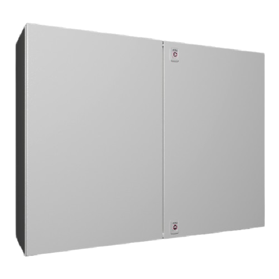 AX Coffret électrique, LHP : 1000x760x300 mm, en tôle d'acier, avec plaque de montage, à deux portes, deux serrures à came AX Coffret électrique, LHP : 1000x760x300 mm, en tôle d'acier, avec plaque de montage, à deux portes, deux serrures à came-Lire la description
