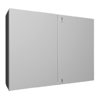 AX Coffret électrique, LHP : 1000x760x300 mm, en tôle d'acier, avec plaque de montage, à deux portes, deux serrures à came-Lire la description