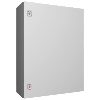 Coffret électrique AX, LHP : 600x800x250 mm, en tôle d'acier, avec plaque de montage, à une porte, deux serrures à came