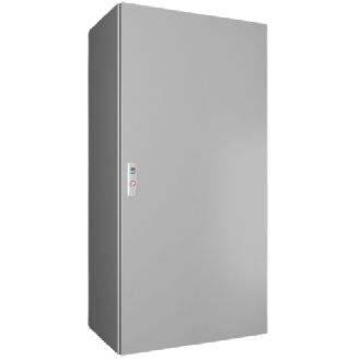 AX Coffret électrique, LHP : 600x1200x400 mm, en tôle d'acier, avec plaque de montage, à une porte, avec système de verrouillage à 3 points-Lire la description