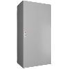 AX Coffret électrique, LHP : 600x1200x400 mm, en tôle d'acier, avec plaque de montage, à une porte, avec système de verrouillage à 3 points