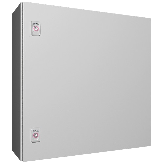 AX Coffret électrique, LHP : 600x600x210 mm, en tôle d'acier, avec plaque de montage, à une porte, deux serrures à came-Lire la description