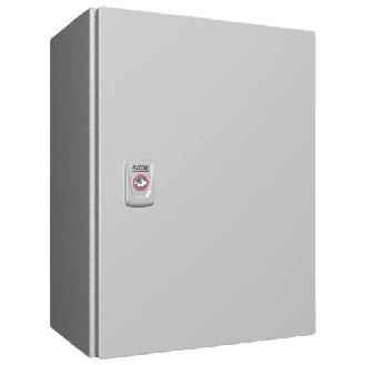 AX Coffret électrique, LHP : 300x400x210 mm, en tôle d'acier, avec plaque de montage, à une porte, une serrure à came-Lire la description